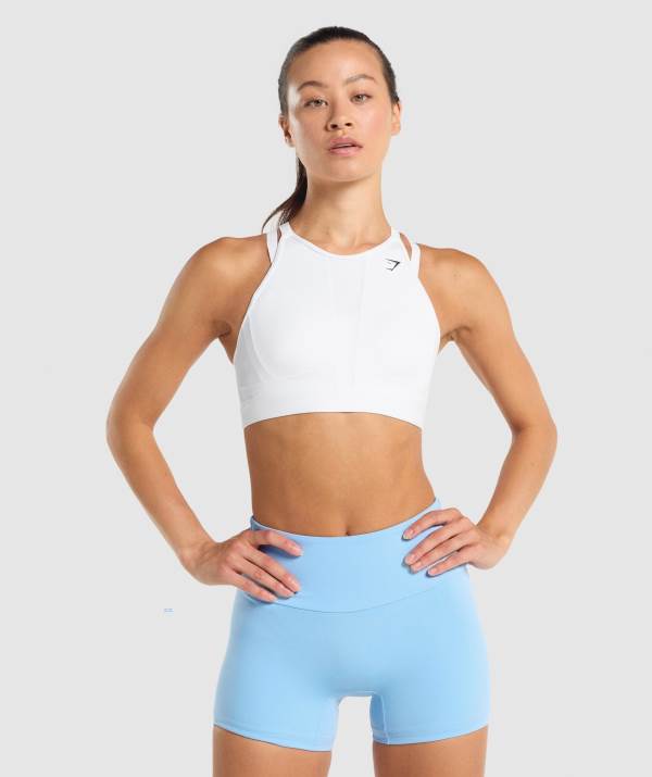 Damske Športové Podprsenky Gymshark Mesh Neckline Biele | EI4059312